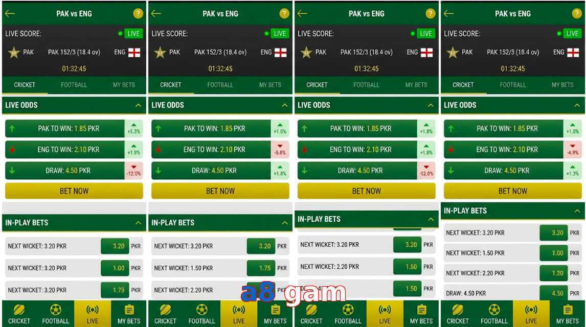Game list for A8 Gam bet section